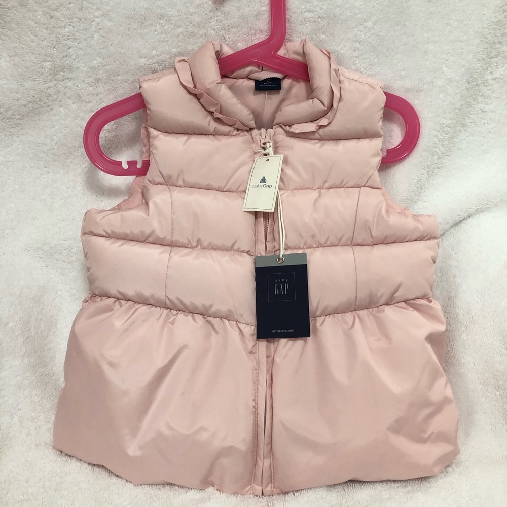 BABY GAP toddler girl light rose pink puffer vest size 4